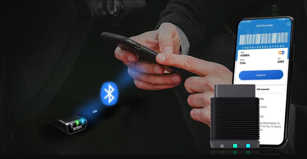 TOPDON SmartDiag Mini interfejs diagnostyczny OBD-2 na smartfon Android - odczyt kasowanie błędów, ABS, TPMS, airbag, DPF itp.