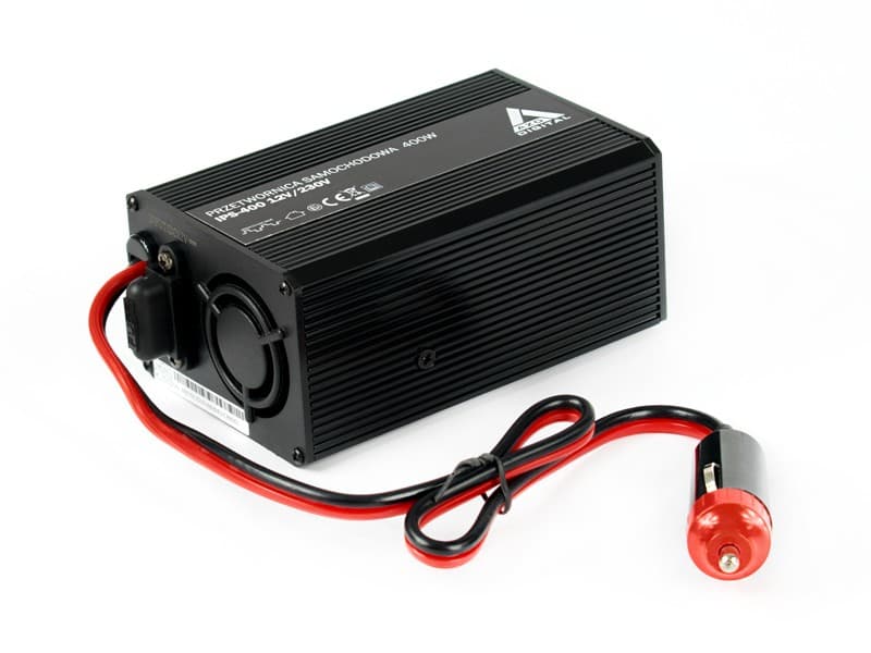 AZO IPS-400 przetwornica napięcia 12V/230V 400W, gniazdo USB 5V - 3 lata gwarancji