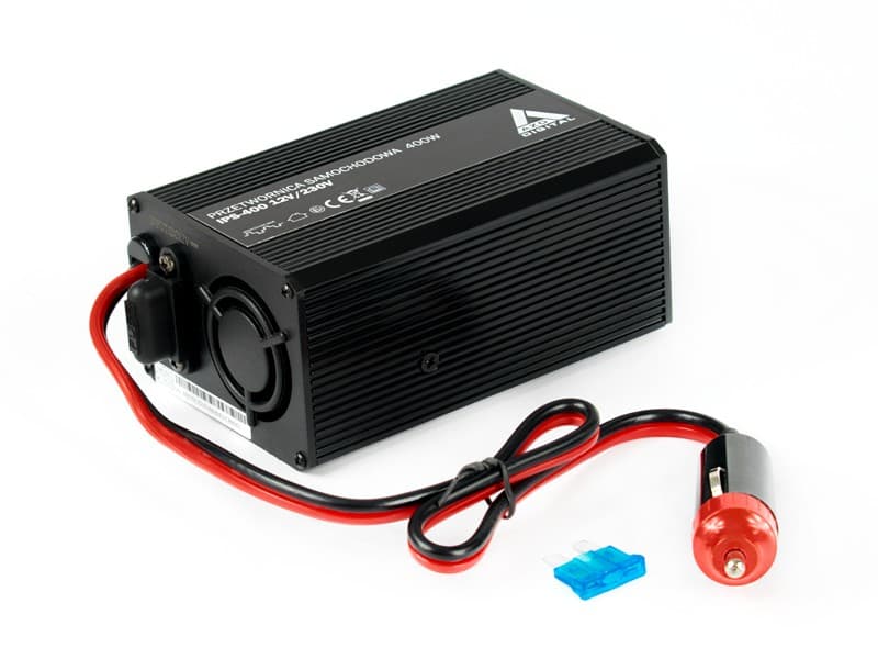 AZO IPS-400 przetwornica napięcia 12V/230V 400W, gniazdo USB 5V - 3 lata gwarancji