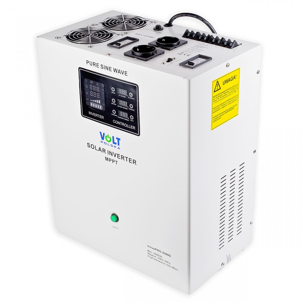 Inwerter solarny SINUS PRO 2200 S 12/230V 1500W + 60A MPPT + UPS + przetwornica CZYSTY SINUS