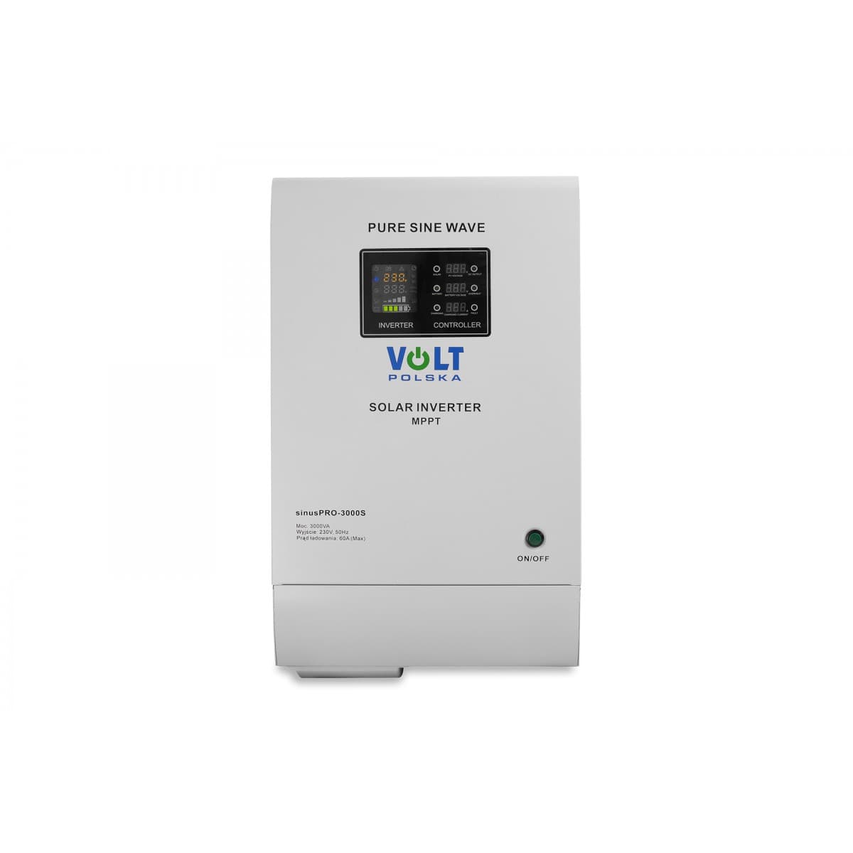 Inwerter solarny SINUS PRO 3000 S 48/230V 3000W + 60A MPPT + UPS + przetwornica CZYSTY SINUS