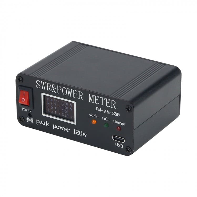 SWR-50 cyfrowy reflektometr 1.8-50 MHz - kompaktowy miernik SWR / POWER, akumulator