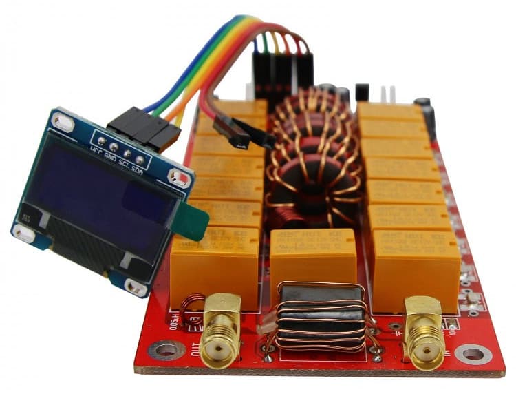 Kit ATU-100 + wyświetlacz OLED - skrzynka antenowa 1.8-55MHz / 100W tuner antenowy, wyświetlacz