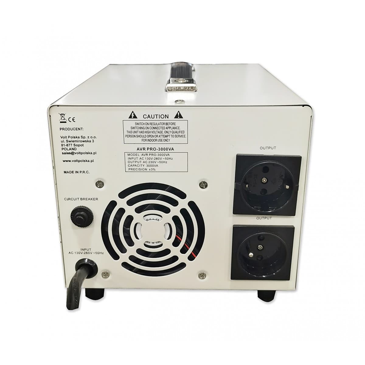 VOLT AVR PRO 3000 3% SERVO automatyczny stabilizator napięcia 230 AVC 3000W