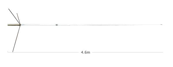 Diamond F23 antena bazowa VHF 5/8 fali 144-174MHz długość 460cm, włókno szklane