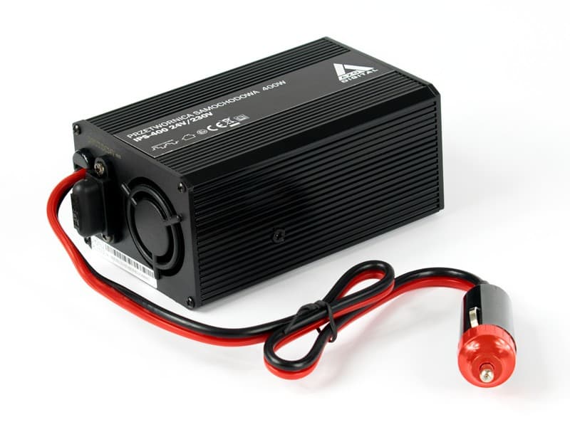 AZO IPS-400 przetwornica napięcia 24V/230V 400W, gniazdo USB 5V - 3 lata gwarancji