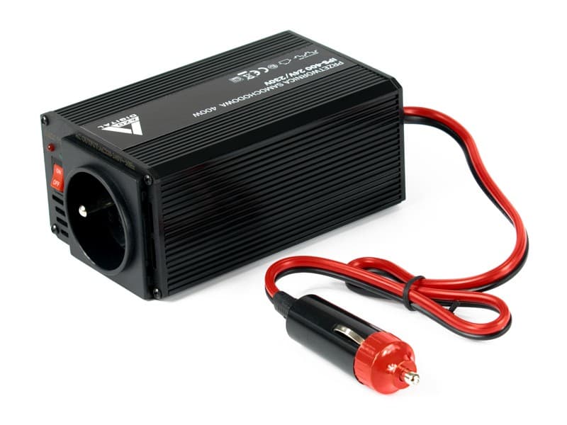AZO IPS-400 przetwornica napięcia 24V/230V 400W, gniazdo USB 5V - 3 lata gwarancji