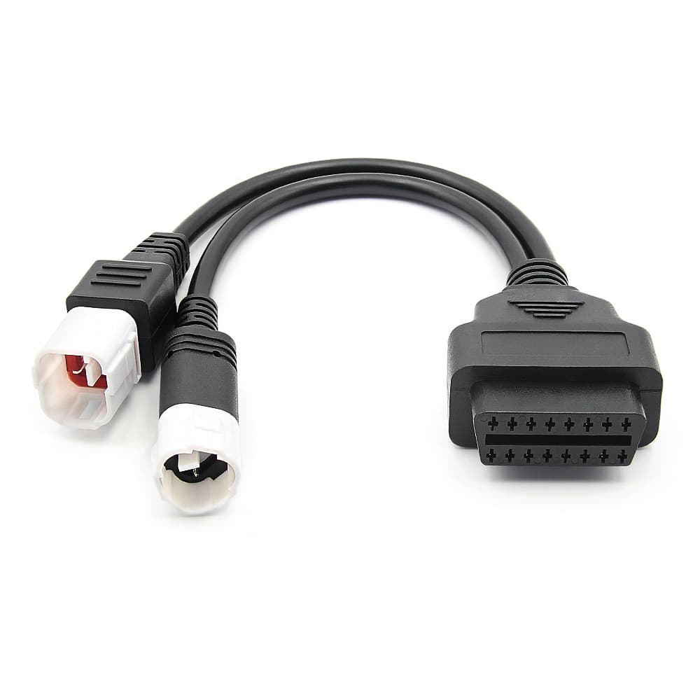 Kabel adapter podwójny YAMAHA 4-pin + 3-pin do OBD-2 - motocykle, ATV, silniki Yamaha - przejściówka np. do ELM-327, Vgate iCar, Konnwei