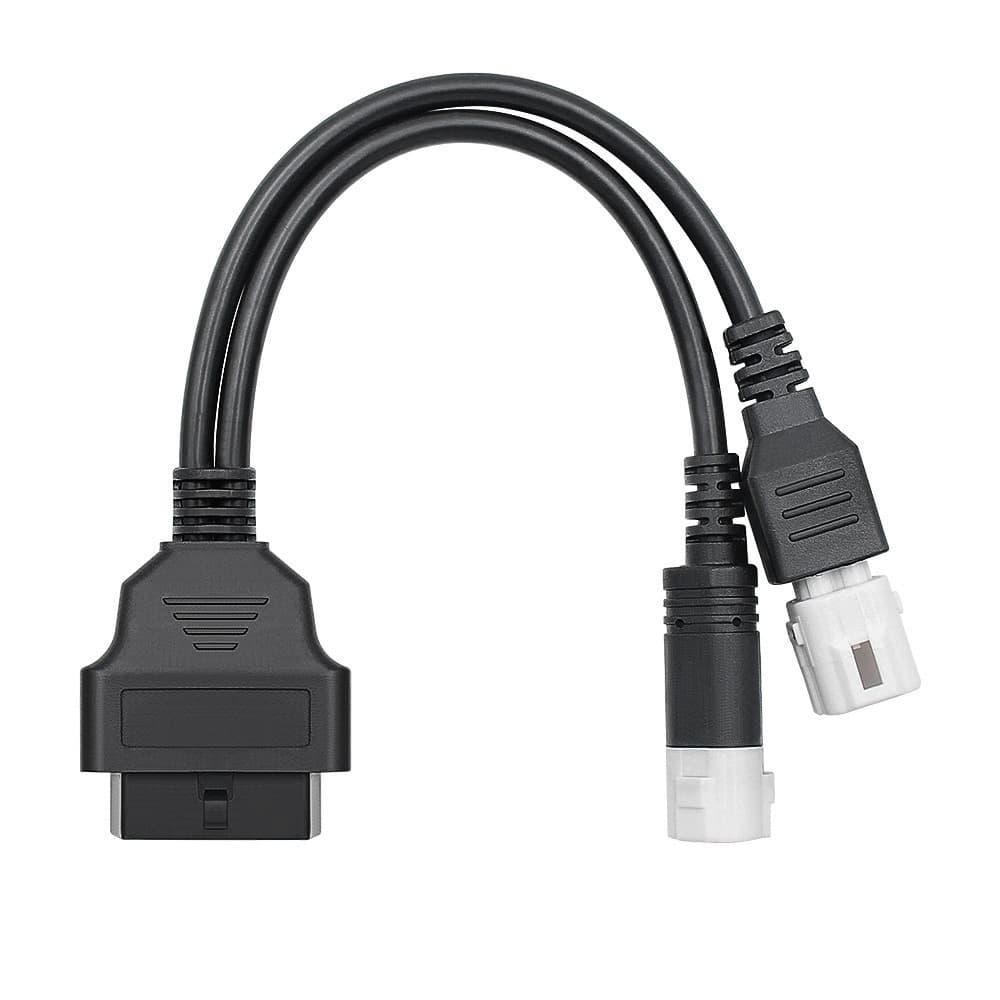 Kabel adapter podwójny YAMAHA 4-pin + 3-pin do OBD-2 - motocykle, ATV, silniki Yamaha - przejściówka np. do ELM-327, Vgate iCar, Konnwei