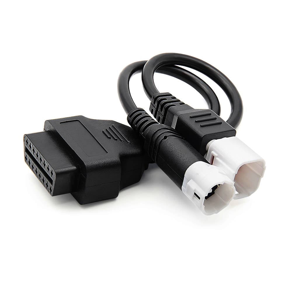 Kabel adapter podwójny YAMAHA 4-pin + 3-pin do OBD-2 - motocykle, ATV, silniki Yamaha - przejściówka np. do ELM-327, Vgate iCar, Konnwei