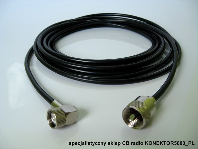 Okablowanie dodatkowe: 7m RG58 SATEC, LC-27, wtyk UC-1 prosty (SIRIO, PRESIDENT, ALAN)
