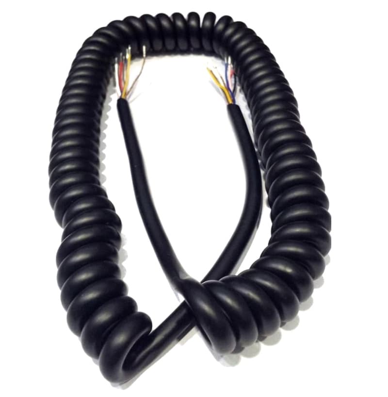Solidny elastyczny kabel mikrofonowy 8-żył - długość 250cm - przewód spiralny 8-żyłowy do mikrofonów, sterowników, pilotów
