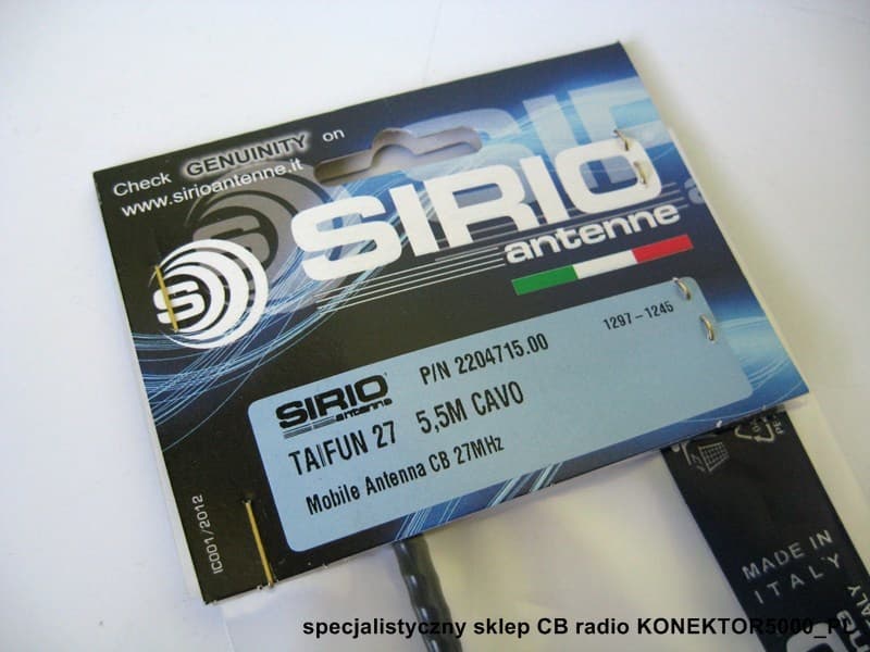 Sirio Taifun 27 dyskretna antena CB montażowa - wygląd jak antena FM / Triflex ! (Sirio Tajfun)