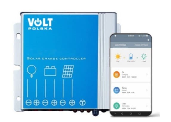 Regulator solarny ładowania Volt MPPT 10A do systemów 12V - aplikacja na telefon, bluetooth