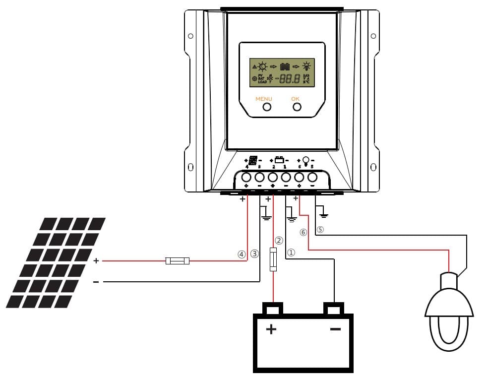 Regulator solarny ładowania Volt MPPT 10A do systemów 12V - LCD