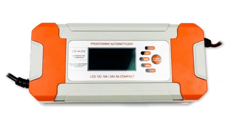 Prostownik VOLT Compact LCD automatyczny do akumulatorów 12V 10A 24V 5A - ładowarka samochodowa