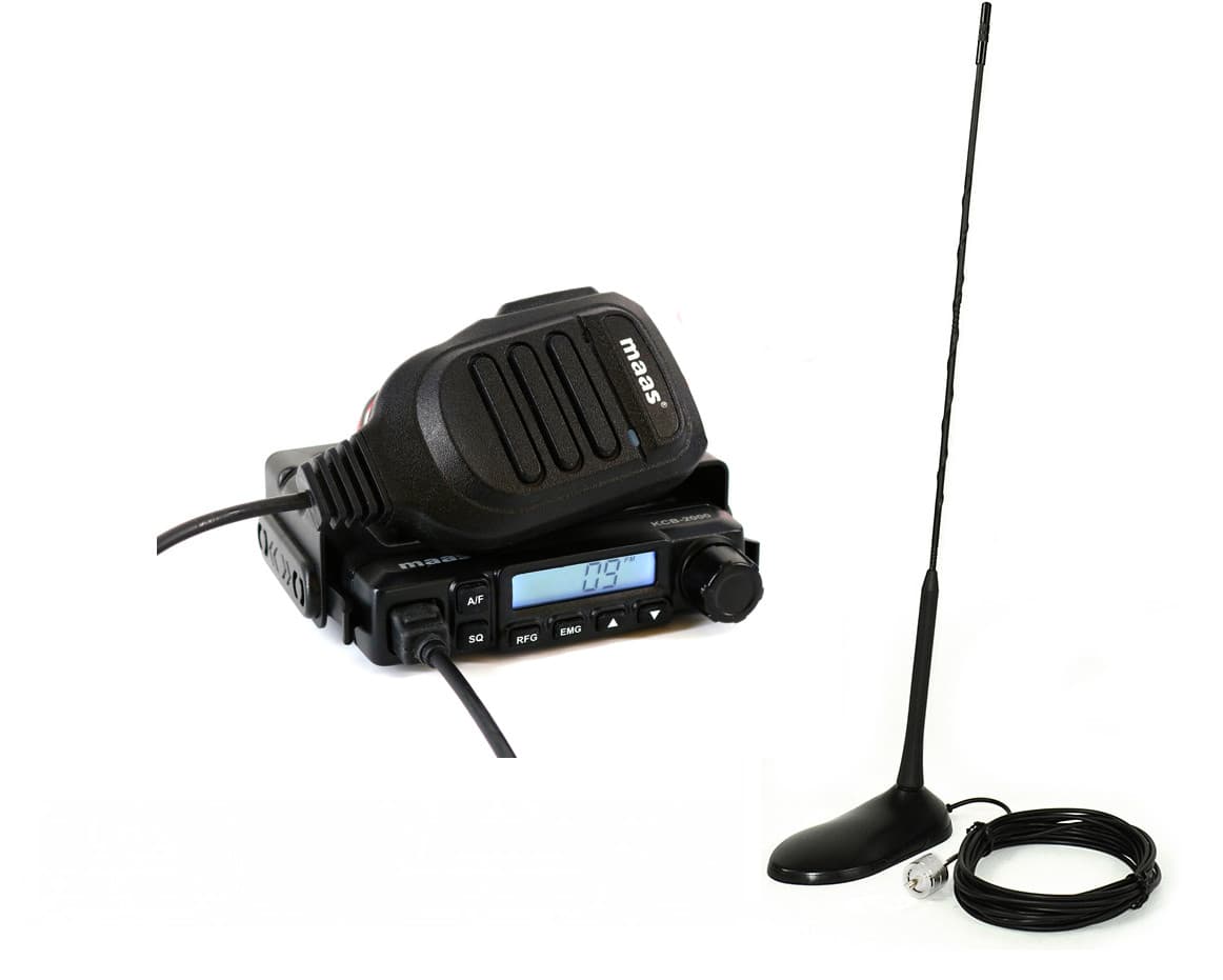Zestaw mini CB radio MAAS KCB-2000 + krótka dyskretna antena 45cm na magnesie