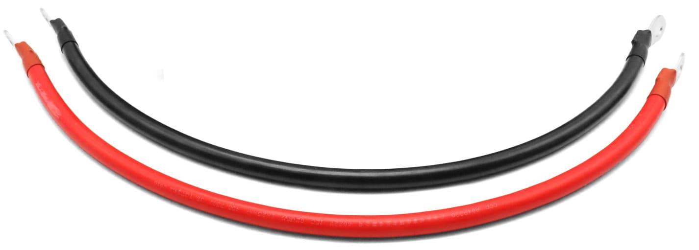 2x kabel do łączenia akumulatorów 2x25mm2 50cm M10 (połączenie szeregowe albo równoległe)