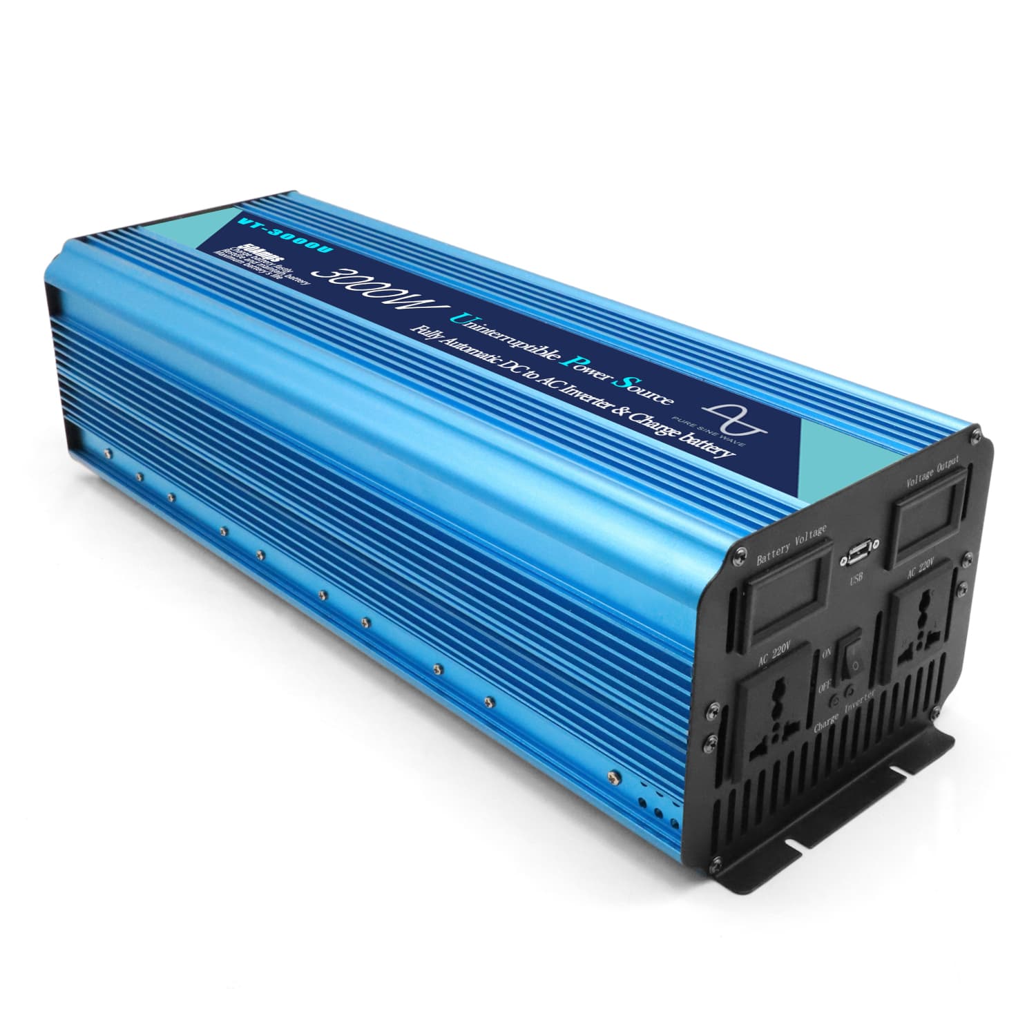 Zasilacz awaryjny UPS 6000W przetwornica 12V/230V CZYSTY SINUS - VoitaTech VT-3000U
