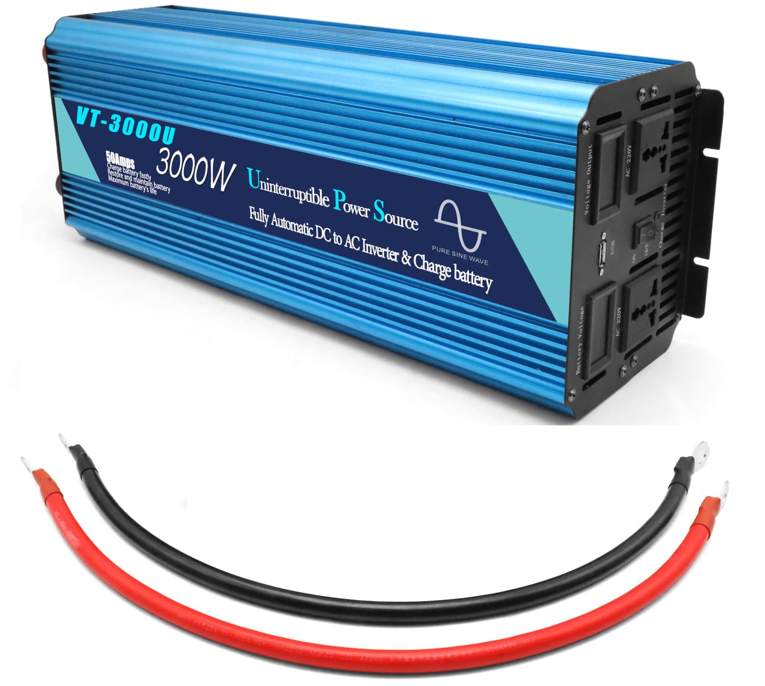 Zasilacz awaryjny UPS 6000W przetwornica 12V/230V CZYSTY SINUS - VoitaTech VT-3000U