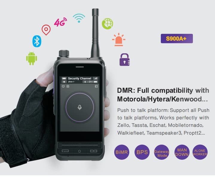 BOXCHIP S900A Plus smartfon + radiotelefon profesjonalny 4G LTE + UHF DMR FM - ogromny zasięg łączności
