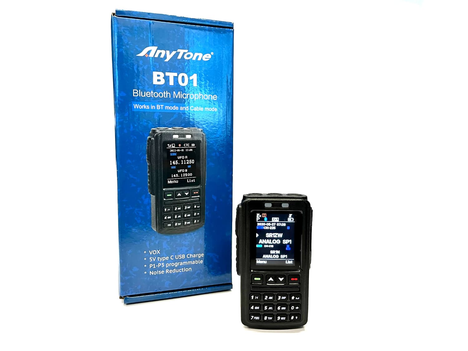 AnyTone BT-01 bezprzewodowy mikrofon bluetooth VOX z redukcją szumów - do AT-D578UV z BT