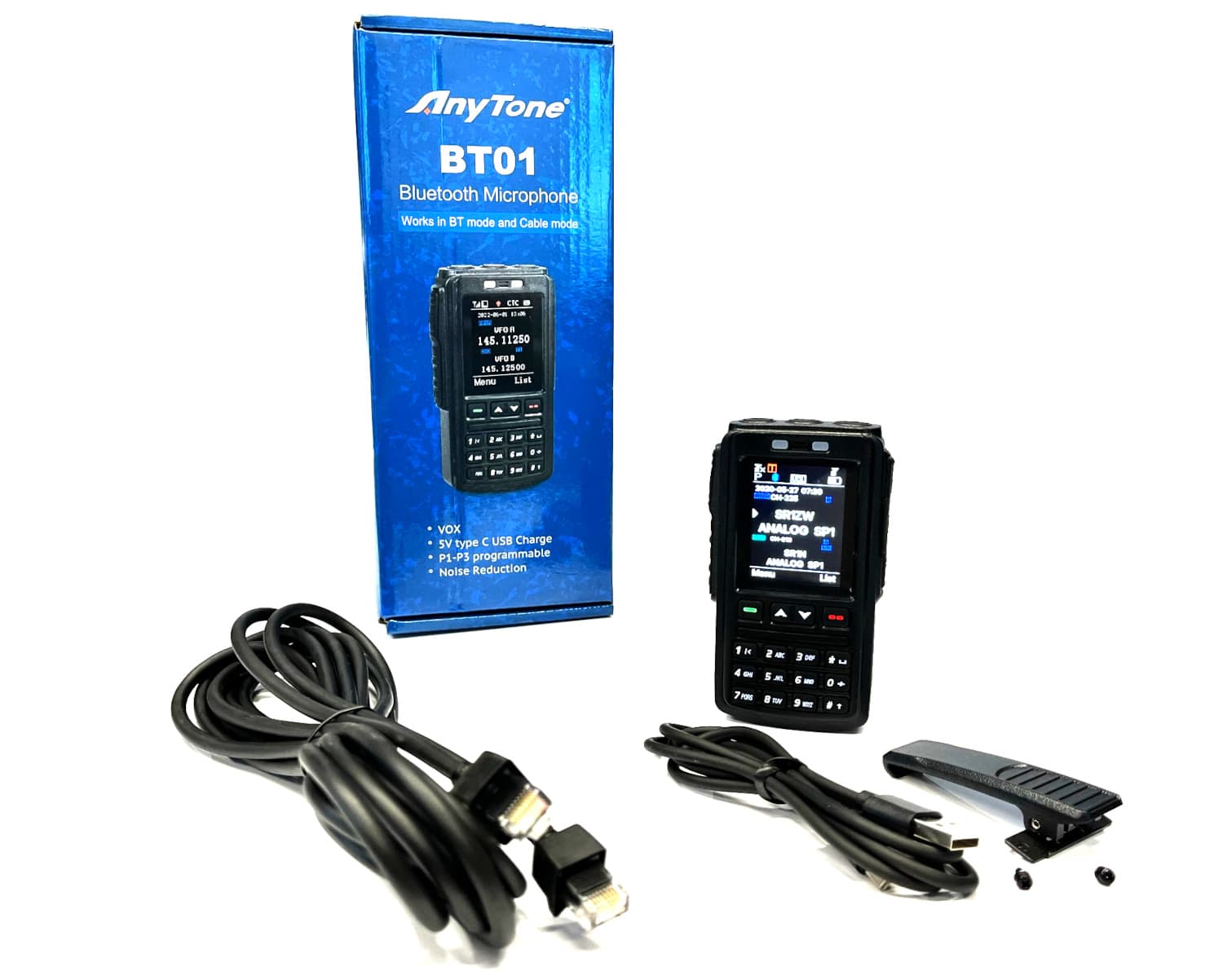 AnyTone BT-01 bezprzewodowy mikrofon bluetooth VOX z redukcją szumów - do AT-D578UV z BT