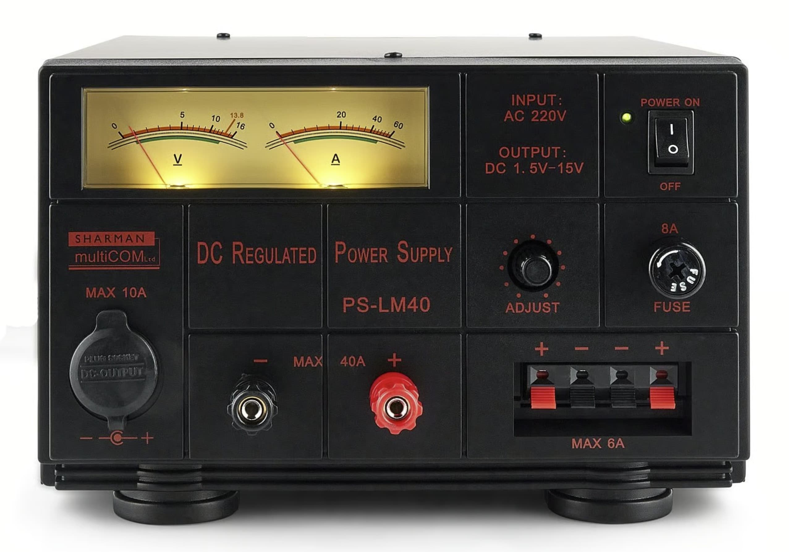 SHARMAN LM40-A zasilacz transformatorowy 1,5-15V 40A do zastosowań radiokomunikacji
