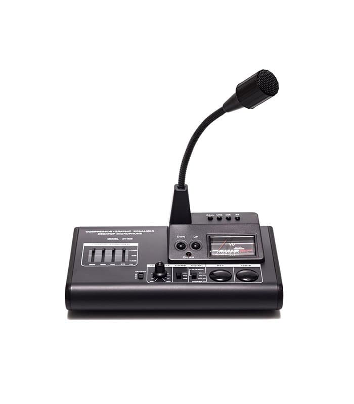 AVAIR AV-908 mikrofon stołowy do radiostacji HF/VHF/UHF wkładka ceramiczna, korektor graficzny