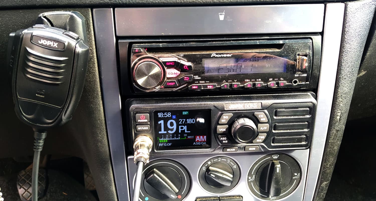 JOPIX DORIS CB Radio 12/24V głośnik z przodu, rozmiar 1-DIN, automatyczny SQ, RF Gain, VOX, świetny wygląd (AnyTone Doris, Midland 88)