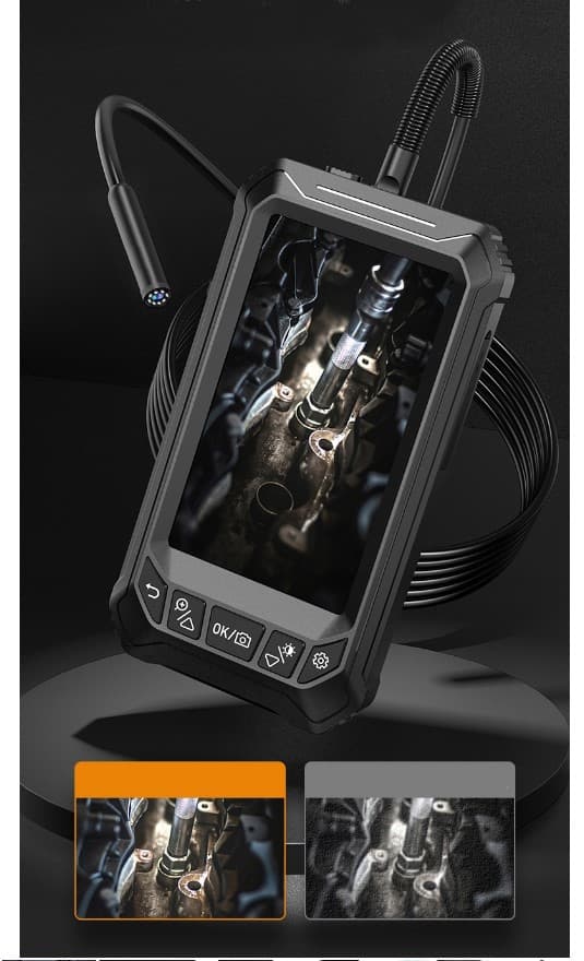 INSKAM ALS5005 wysokiej klasy endoskop kamera inspekcyjna Full HD, 8x LED, wyświetlacz 5", polskie menu, nagrywanie na kartę - sztywny kabel 5m