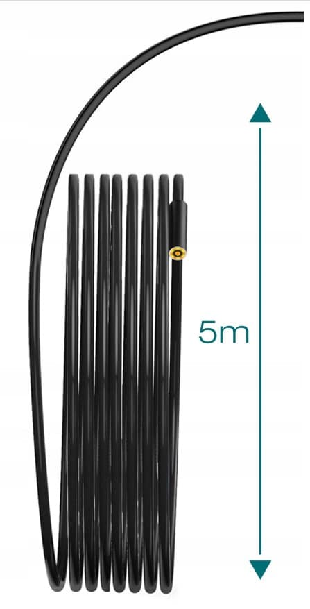 INSKAM ALS5005 wysokiej klasy endoskop kamera inspekcyjna Full HD, 8x LED, wyświetlacz 5", polskie menu, nagrywanie na kartę - sztywny kabel 5m
