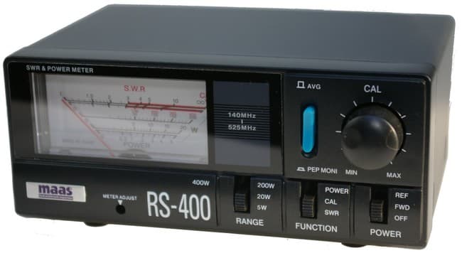 MAAS RS-400 reflektometr VHF/UHF 140-525 MHz złącza N - pomiar SWR, mocy, podświetlenie skali