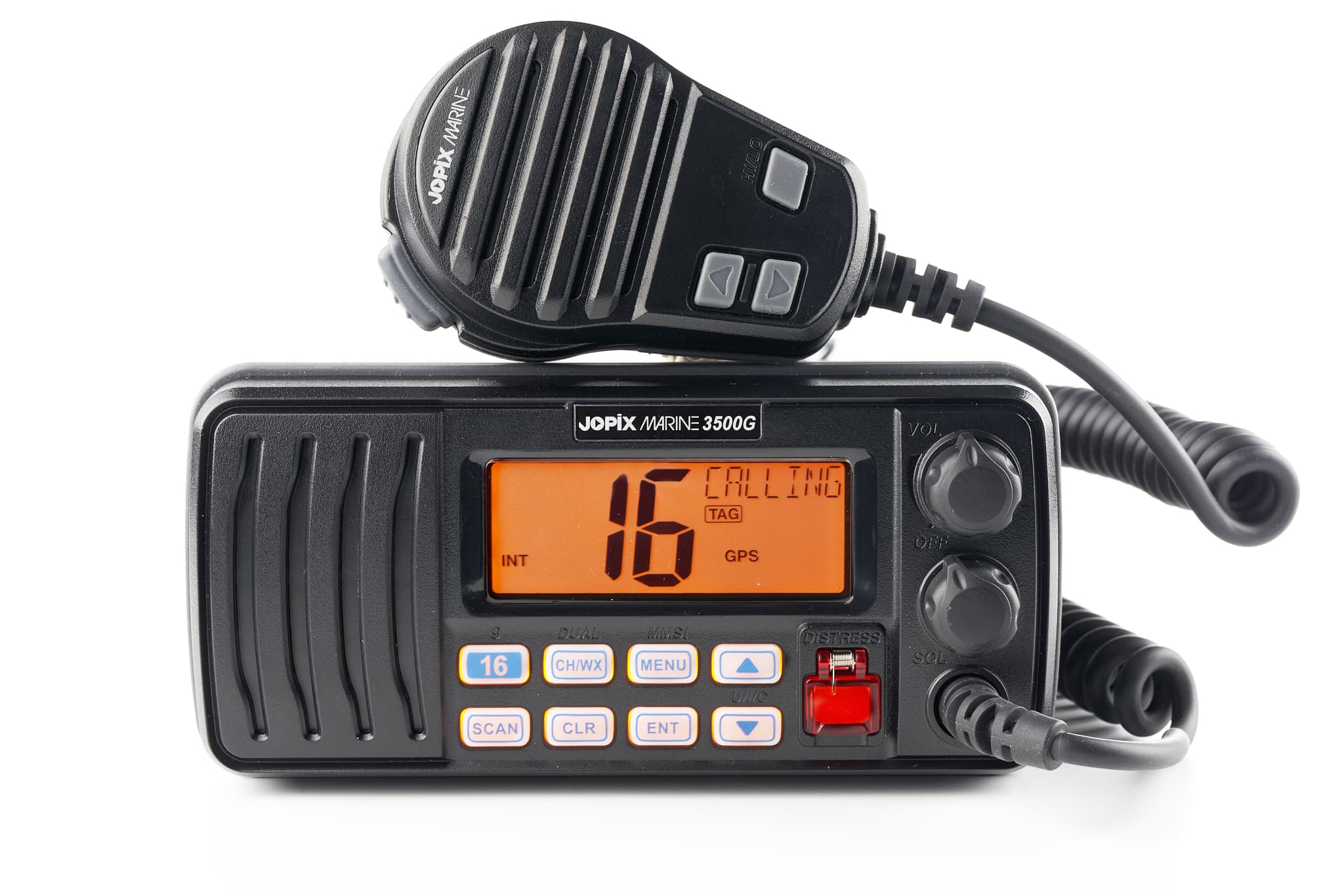 Jopix Marine 3500G stacjonarny radiotelefon morski VHF wodoodporny IP67, DSC, GPS, moc 25W