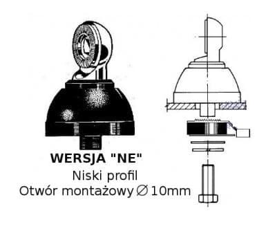 SIRIO TITANIUM 1500 NE Antena CB montażowa (do płytkiego montażu) 142cm kabel 4m, czarny promiennik