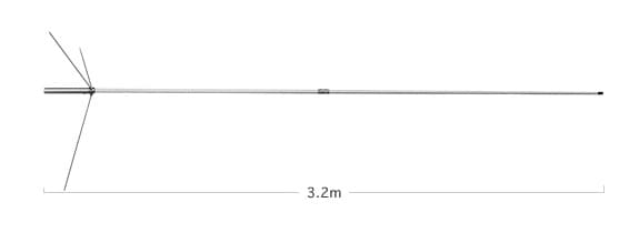Diamond BC-102 antena bazowa VHF 2 x 5/8 fali 134-174MHz długość 320cm, włókno szklane