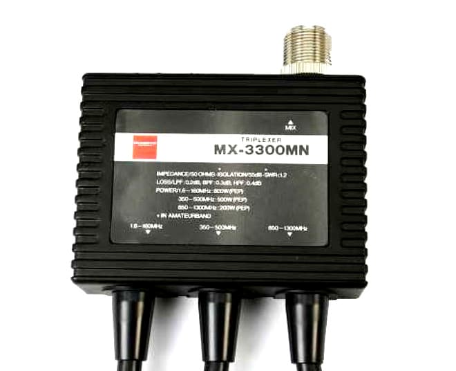 Diamond MX3300MN triplexer 1.6-160MHz/350-500MHz/850-1300MHz + okablowanie z wtykami PL-259+N (triplekser)