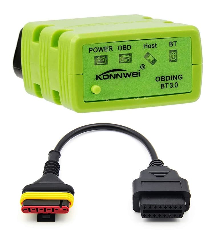 Diagnostyka motocykli Benelli dla Android - zestaw interfejs OBD-2 KW902 BT + adapter 6-pin, TuneECU