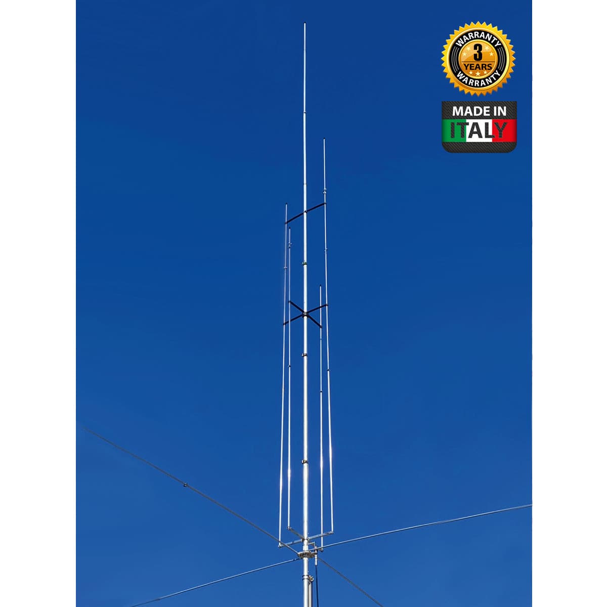 GRAZIOLI MV6 antena wielopasmowa HF/VHF 14-50MHz - 1/4 fali pasma 20, 17, 15, 12, 10, 6m - długość 675cm