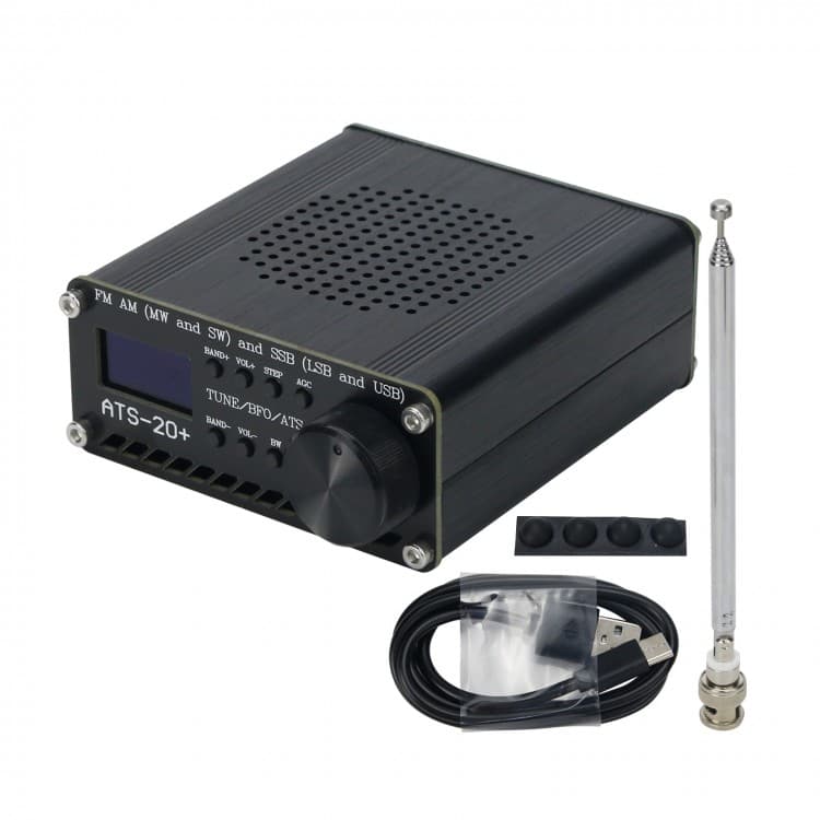 ATS-20+ SI4732 (V2) ultrakompaktowy przenośny odbiornik KF szerokopasmowy 150kHz-30MHz AM/FM/SSB USB-C
