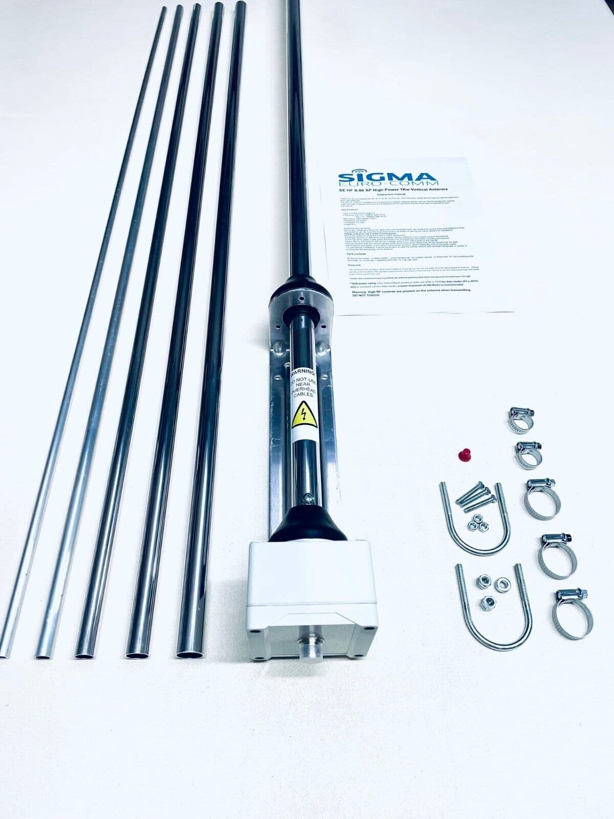 Sigma SE HF X80 XP 1KW alu antena KF wielopasmowa 3.5-52MHz długość 600cm antena bazowa pionowa