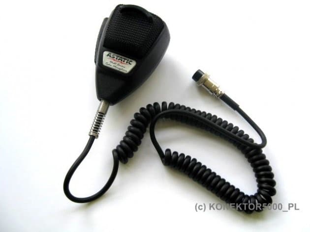 Astatic 636L Matte mikrofon CB czarny, gumowany przewód, redukcja szumów, wtyk 4-PIN Uniden/President