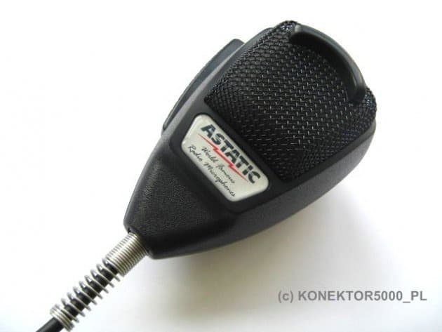 Astatic 636L Matte mikrofon CB czarny, gumowany przewód, redukcja szumów, wtyk 4-PIN Uniden/President