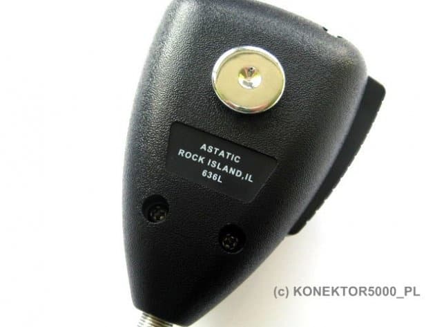 Astatic 636L Matte mikrofon CB czarny, gumowany przewód, redukcja szumów, wtyk 4-PIN Uniden/President
