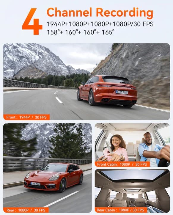 Vantrue N5 4CH przód tył wnętrze x 2 - 360° idealny wideorejestrator np. do TAXI, UBER, BOLT - Łódź, Zbąszyńska 2 (Vantrue Nexus 5)
