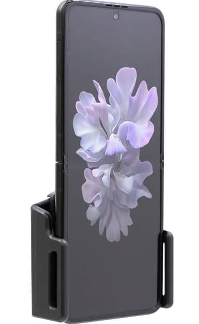 BRODIT 711239 uchwyt uniwersalny z głowicą obrotową do smartfonów szerokość 70-83 mm, grubość 6-10 mm - np. iPhone 12 13 14 15 16 17 Pro, Samsung Z Flip 5 6, Galaxy S24
