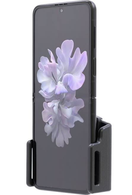 BRODIT 711239 uchwyt uniwersalny z głowicą obrotową do smartfonów szerokość 70-83 mm, grubość 6-10 mm - np. iPhone 12 13 14 15 16 17 Pro, Samsung Z Flip 5 6, Galaxy S24