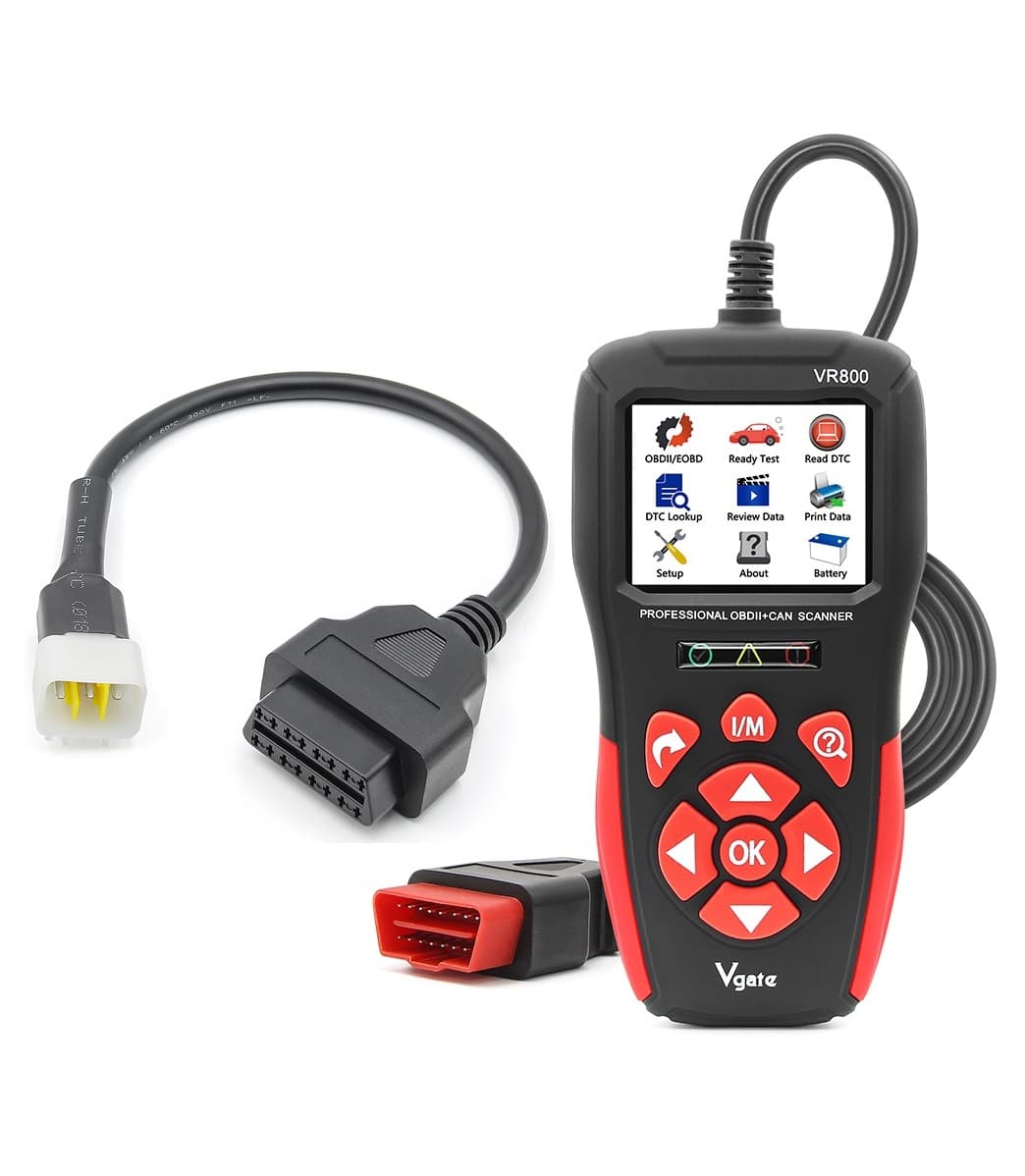 Diagnostyka motocykli BENELLI (ECU DELPHI komunikacja szyna CAN) - Zestaw skaner błędów Vgate VR800 z językiem polskim + adapter 6-pin