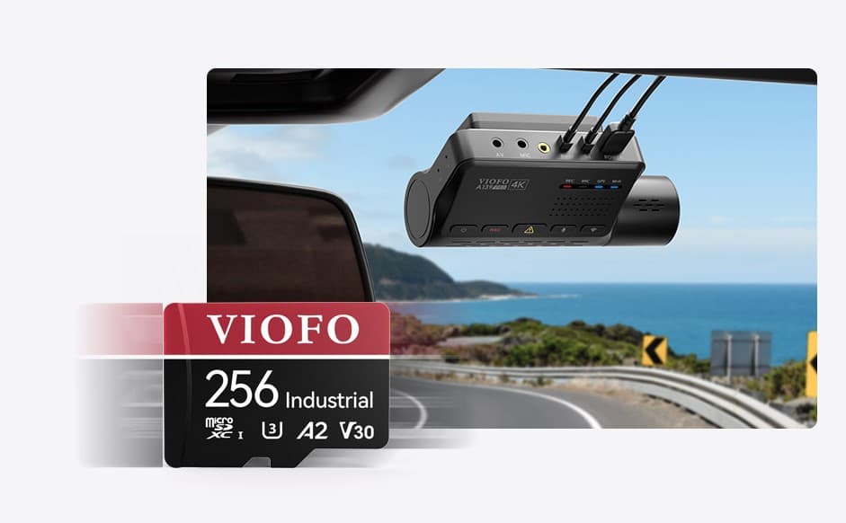 Oryginalna karta pamięci VIOFO micro SD 256GB INDUSTRIAL, microSDXC I U3 A2 V30, Ultra HD 4K - dedykowana do kamer samochodowych