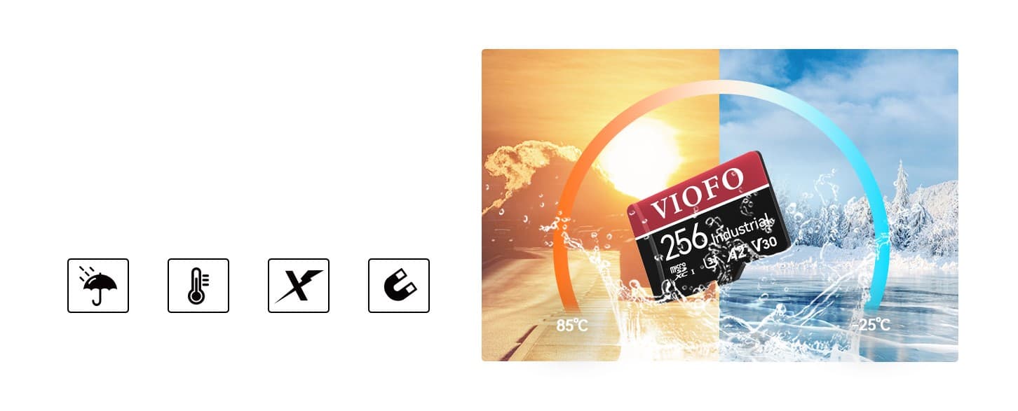 Oryginalna karta pamięci VIOFO micro SD 256GB INDUSTRIAL, microSDXC I U3 A2 V30, Ultra HD 4K - dedykowana do kamer samochodowych